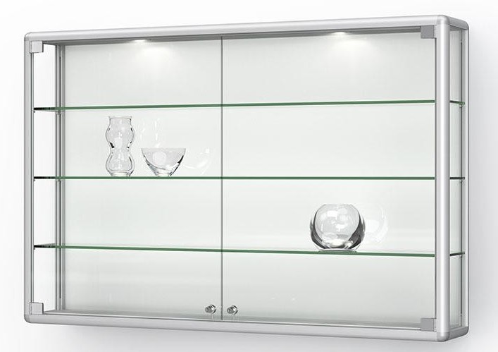 Wandvitrine Glas mit Drehtüren